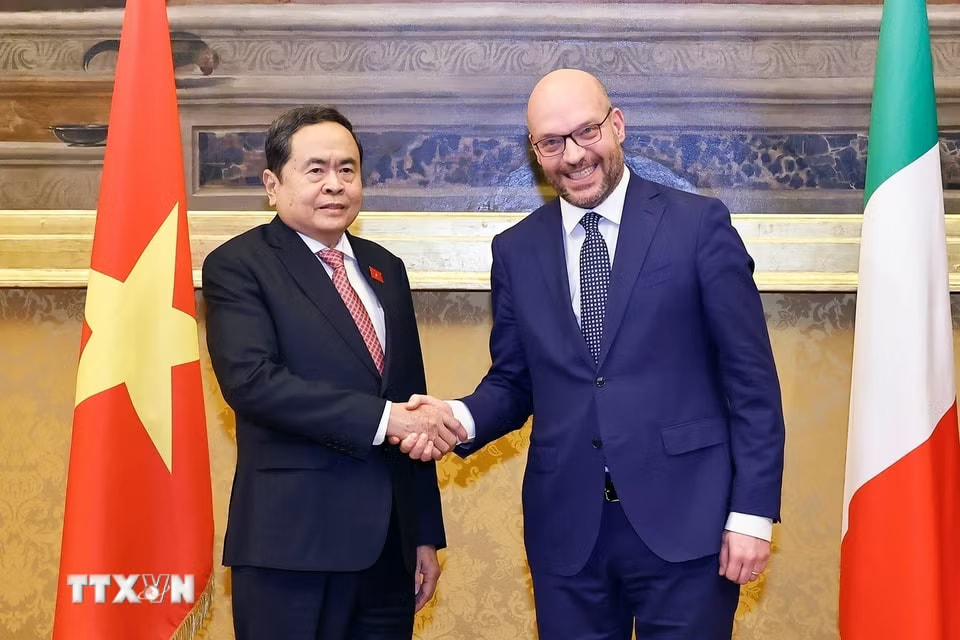 Chủ tịch Quốc hội Trần Thanh Mẫn hội đàm với Chủ tịch Hạ viện Italy Lorenzo Fontana